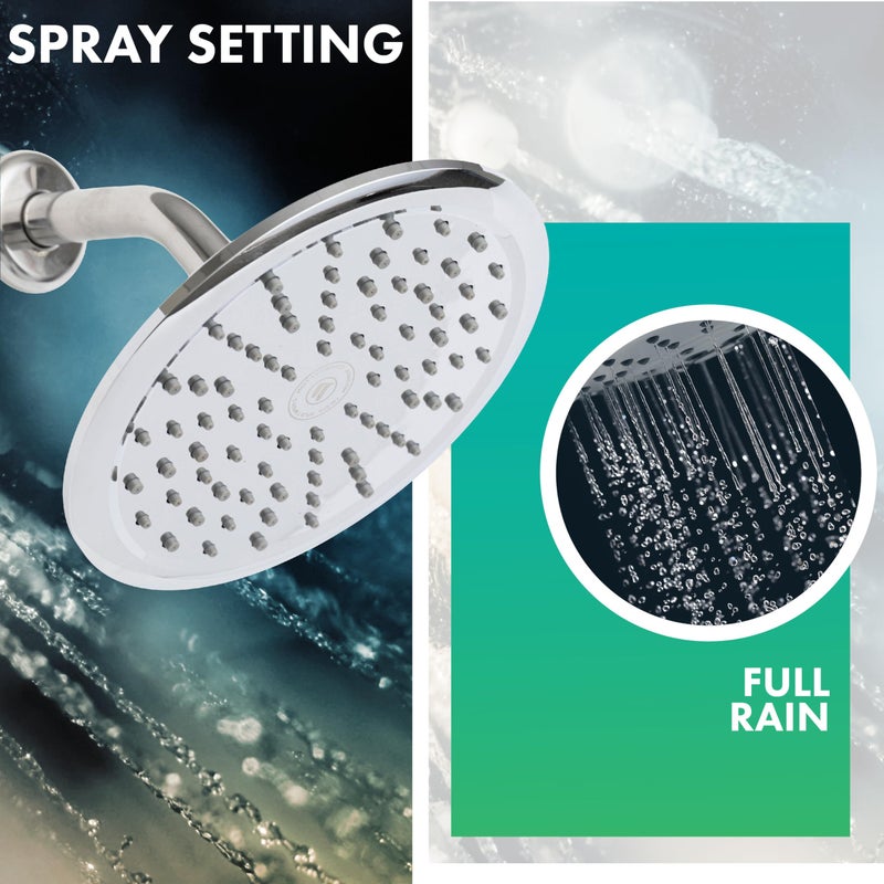 Niagara Conservation N9520CH Rainfall Spa 1-Spray with 2 GPM 8-in. Wall Mount Adjustable Fixed Shower Head in Chrome, 1-Pack | Bathroom Shower Head Sprayer with Pressure Compensation - Image 4